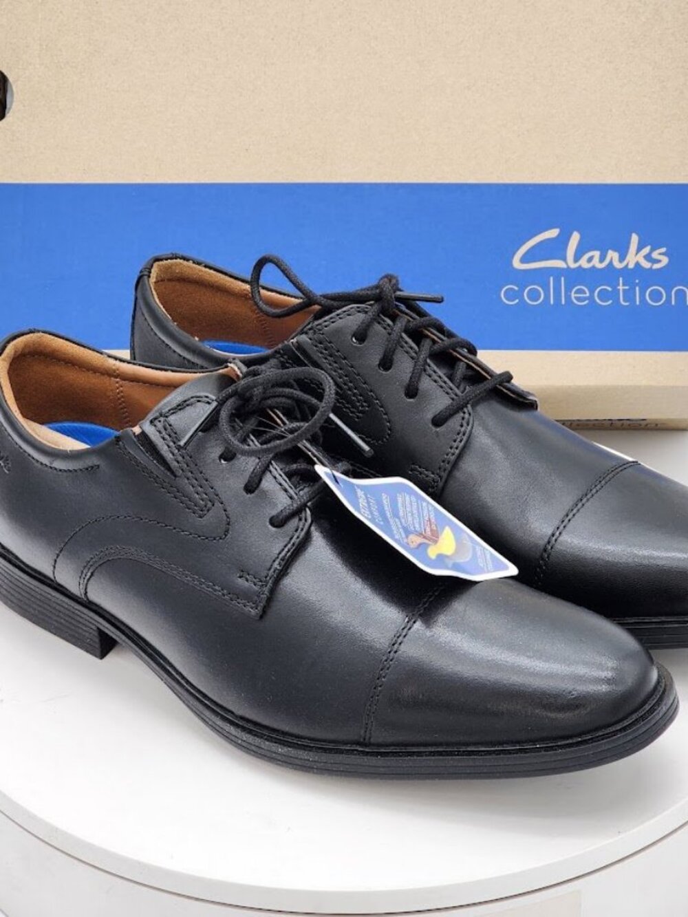 Clarks Whiddon Cap Black Leather Oxford Dress Shoes Men’s Size 7